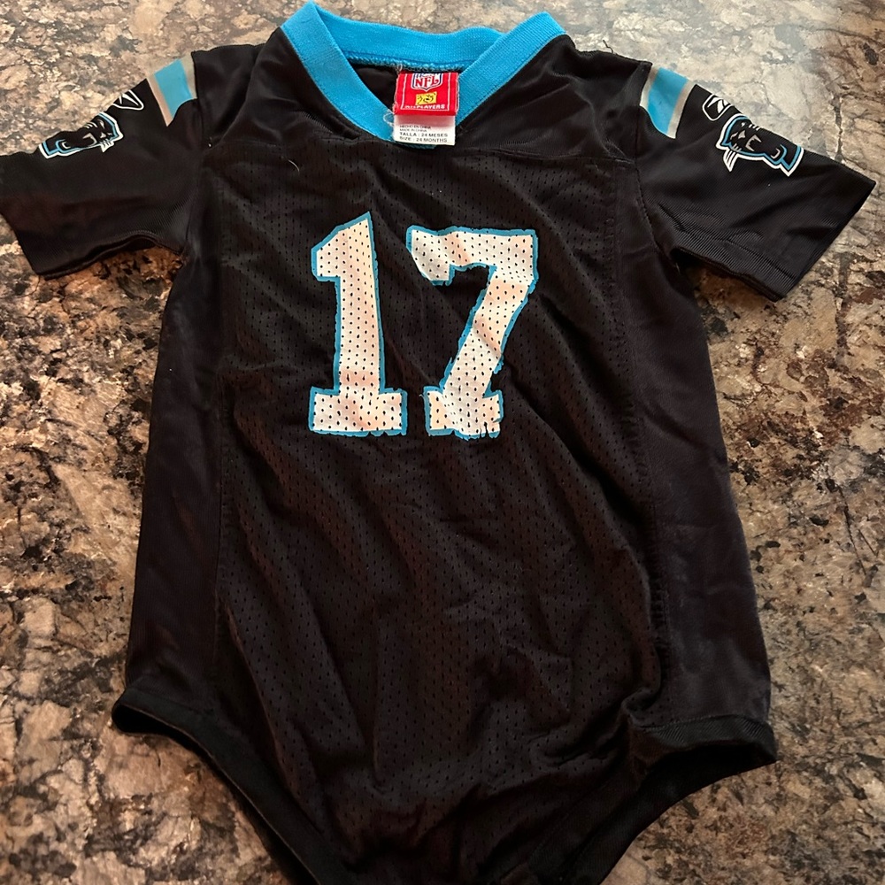 Carolina panthers ONE PIECE SNAP bottom  NUMBER 17 delhomm. 24 month
